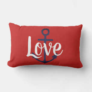 nautische ANCHOR + LOVE scriptletters   Kussen