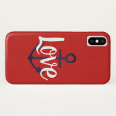 nautische ANCHOR + script LOVE | Case-Mate iPhone Case (Achterkant (horizontaal))