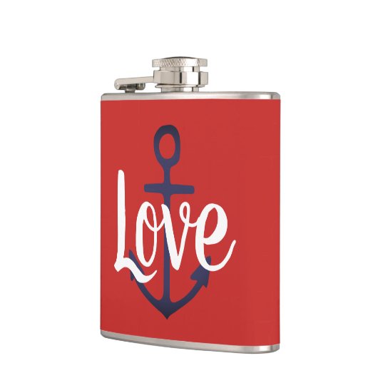 nautische ANCHOR + script LOVE | Heupfles (Links)