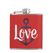 nautische ANCHOR + script LOVE | Heupfles (Voorkant)