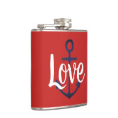 nautische ANCHOR + script LOVE | Heupfles (Rechts)