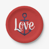 nautische ANCHOR + script LOVE | Papieren Bordje (Voorkant)