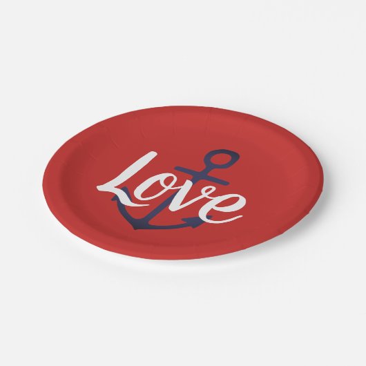 nautische ANCHOR + script LOVE | Papieren Bordje (Gekanteld)