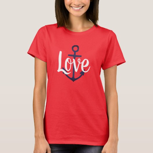nautische ANCHOR + script LOVE | T-shirt (Voorkant)