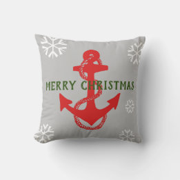 nautische ANCHOR + SNOWFLAKS MET MERRY CHRISTMAS | Kussen