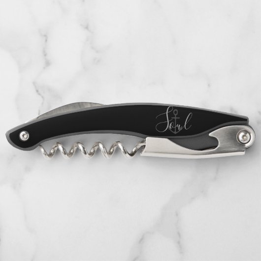 nautische ANCHOR + SOUL-letters | Kurkentrekker (Achterkant)