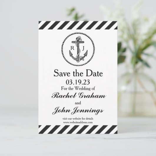 Nautische anker - 3x5 Opslaan van datum Save The Date (Staand voorkant)