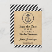Nautische anker - 3x5 Opslaan van datum Save The Date (Voorkant / Achterkant)