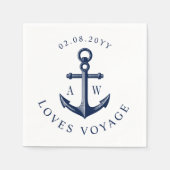nautische anker aangepaste monogrammen servetten (Voorkant)