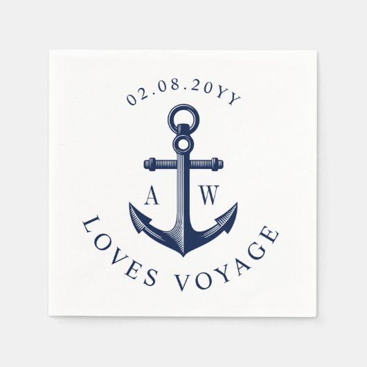 nautische anker aangepaste monogrammen servetten (Voorkant)
