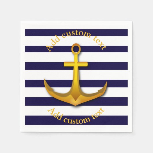 nautische anker aangepaste partij servetten (Voorkant)