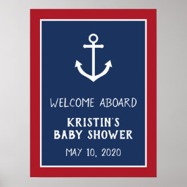 Nautische anker baby shower welkomstbord poster