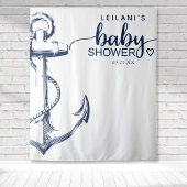 Nautische Anker Baby Shower Wit Wandkleed