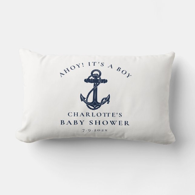 Nautische Anker Beach Boy Baby shower Kussen (Voorkant)