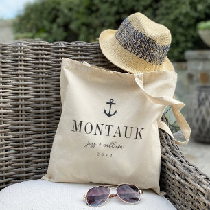 Nautische anker bestemming bruiloft welkom tote bag