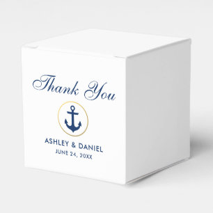 nautische anker blauw wit goud bruiloft dank u bedankdoosjes