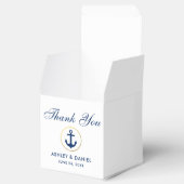 nautische anker blauw wit goud bruiloft dank u bedankdoosjes (Geopend)