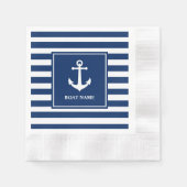  Nautische anker blauwe strepen Servet (Voorkant)