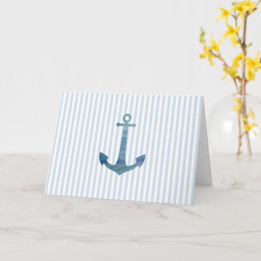 Nautische anker blauwe stripkaart kaart (Gele Bloem)