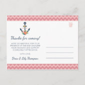 nautische anker bloemenbaby meisje douche dank u briefkaart (Voorkant)