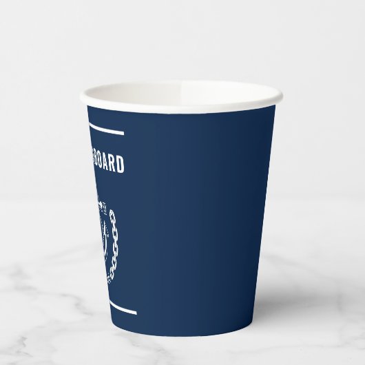 Nautische Anker Boot & Kapitein Naam Papieren Bekers (Links)