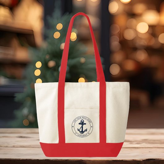Nautische Anker Boot Naam Custom Coastal Tote Bag
