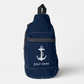 Nautische Anker Boot Naam Custom Cruise Sling Bag (Voorkant)