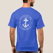 Nautische Anker Boot Naam Familie Cruise Custom T-shirt (Achterkant)