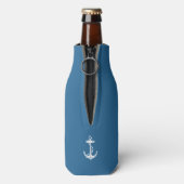 Nautische Anker Boot Naam Gepersonaliseerd Flesjeskoeler (Fles Achterkant)