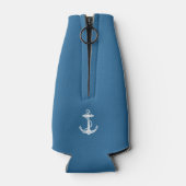 Nautische Anker Boot Naam Gepersonaliseerd Flesjeskoeler (Achterkant)
