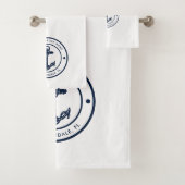 Nautische Anker Boot Naam Marine Blauw Boating Cus Bad Handdoek (Insitu)