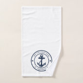 Nautische Anker Boot Naam Marine Blauw Boating Cus Bad Handdoek (Handdoek)