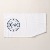 Nautische Anker Boot Naam Marine Blauw Boating Cus Bad Handdoek (Handdoek)