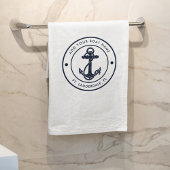 Nautische Anker Boot Naam Marine Blauw Boating Cus Badhanddoek