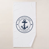 Nautische Anker Boot Naam Marine Blauw Boating Cus Badhanddoek (Badhanddoek)