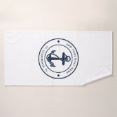 Nautische Anker Boot Naam Marine Blauw Boating Cus Badhanddoek (Badhanddoek)