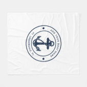 Nautische Anker Boot Naam Marine Blauw Boating Cus Fleece Deken (Voorkant (Horizontaal))