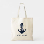 Nautische Anker Boot Naam Modern Custom Tote Bag (Achterkant)