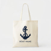 Nautische Anker Boot Naam Modern Custom Tote Bag (Voorkant)
