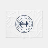 Nautische Anker Boot Naam Navy Blue Boating Swag Fleece Deken (Voorkant (Horizontaal))