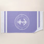 Nautische Anker Boot Naam Om het even welke Kleur Strandlaken (Voorkant)