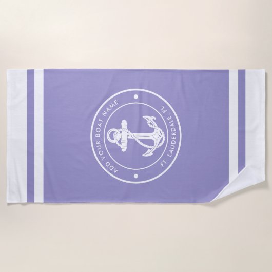 Nautische Anker Boot Naam Om het even welke Kleur  Strandlaken (Voorkant)