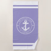 Nautische Anker Boot Naam Om het even welke Kleur Strandlaken (Voorkant)