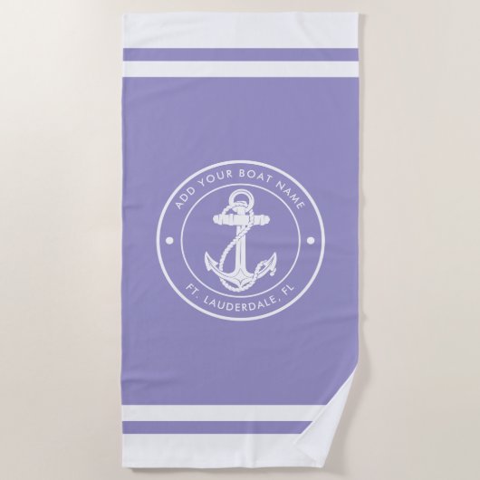 Nautische Anker Boot Naam Om het even welke Kleur  Strandlaken (Voorkant)