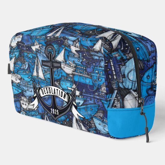 Nautische Anker Boot Naam Reiszak Toilettasje (Rechterhoek)