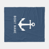 Nautische  Anker Bootnaam Aqua Blue Fleece Deken (Voorkant (Horizontaal))