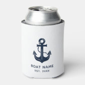 Nautische Anker Bootnaam Blikjeskoeler (Blikje Voorkant)