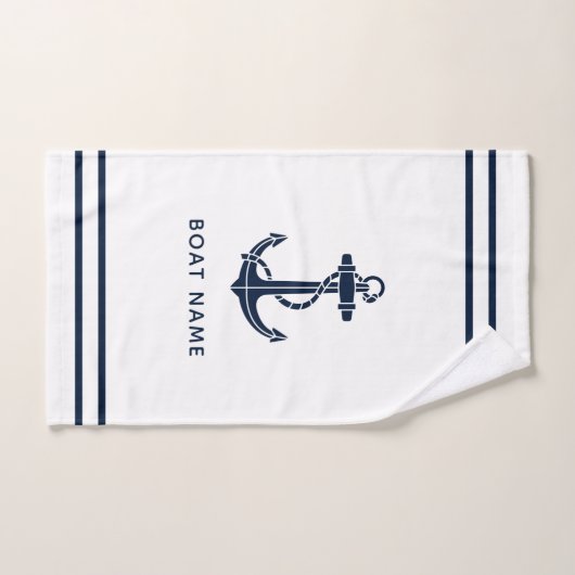 Nautische Anker Bootnaam Cruise Custom Handdoek (Handdoek)