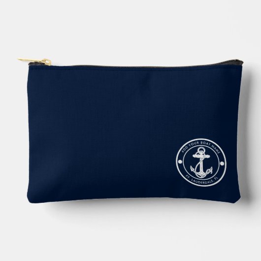 Nautische Anker Bootnaam Moderne Kustdouane Etui (Voorkant)