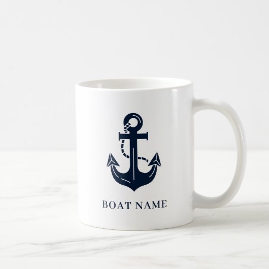 Nautische Anker Bootsnaam Koffiemok (Rechts)